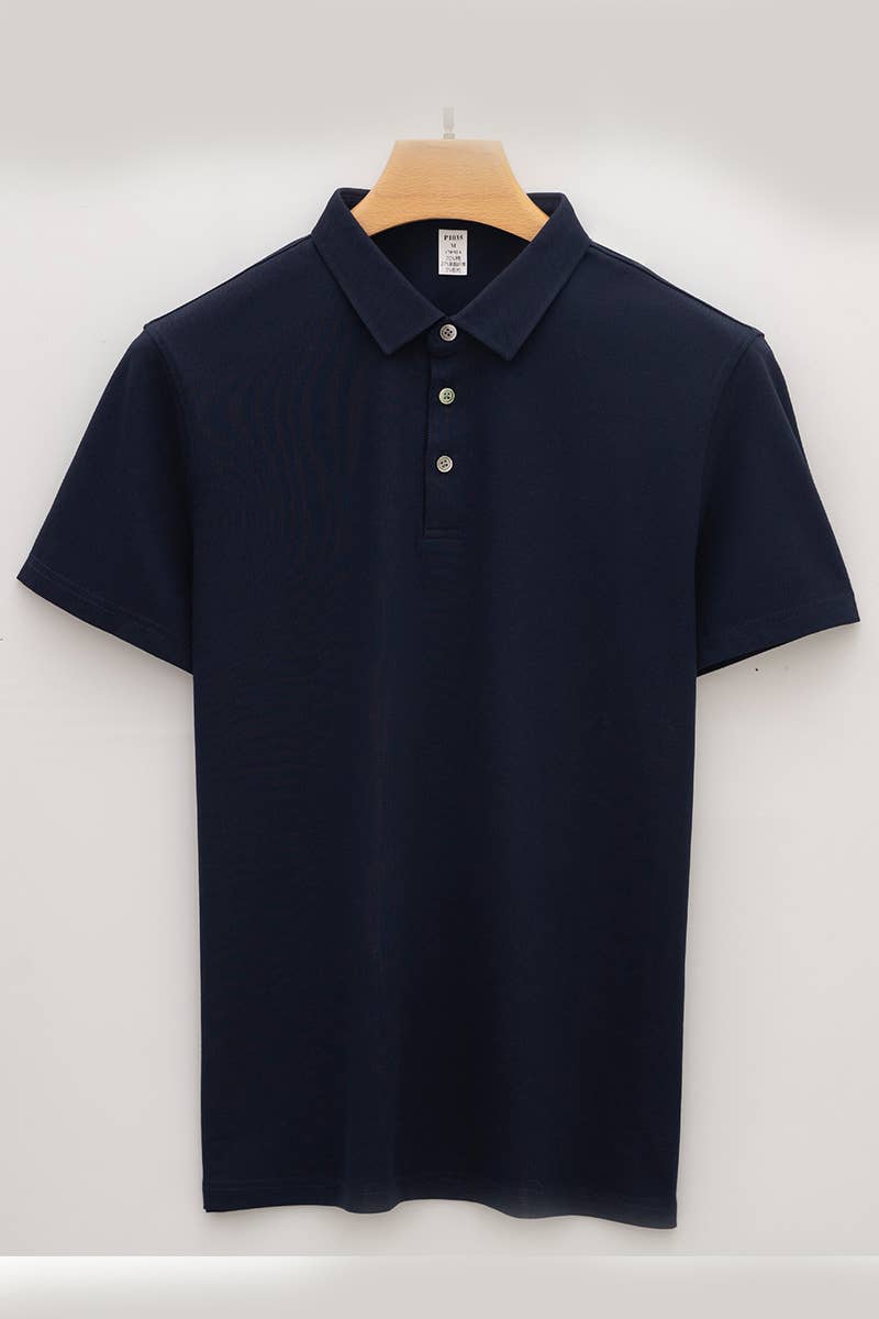 CWTBLS1787_MEN'S SIMPLE SEAMLESS COLLAR POLO SHIRT