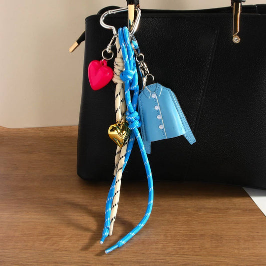 Quirky PU Shirt Keychain with Heart Detail_CWMM7634