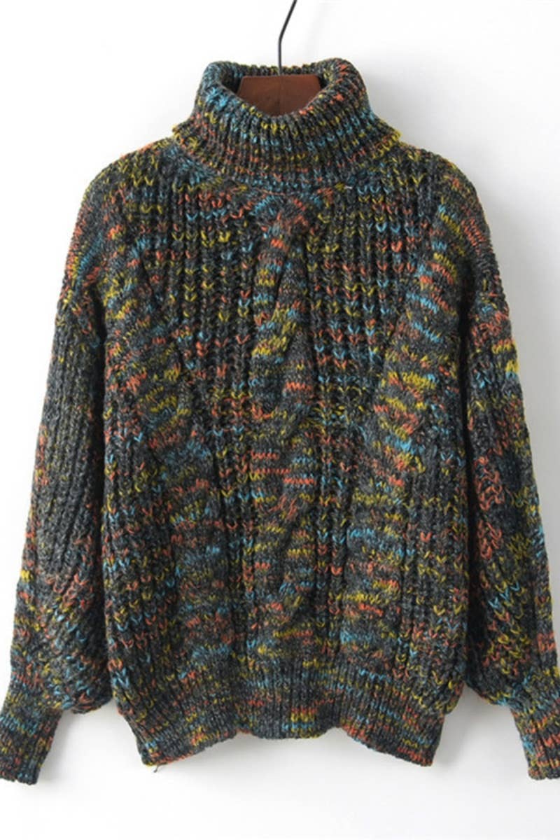 CWOSWL6651_WINTER KNIT TURTLENECK LONG-SLEEVED SWEATER