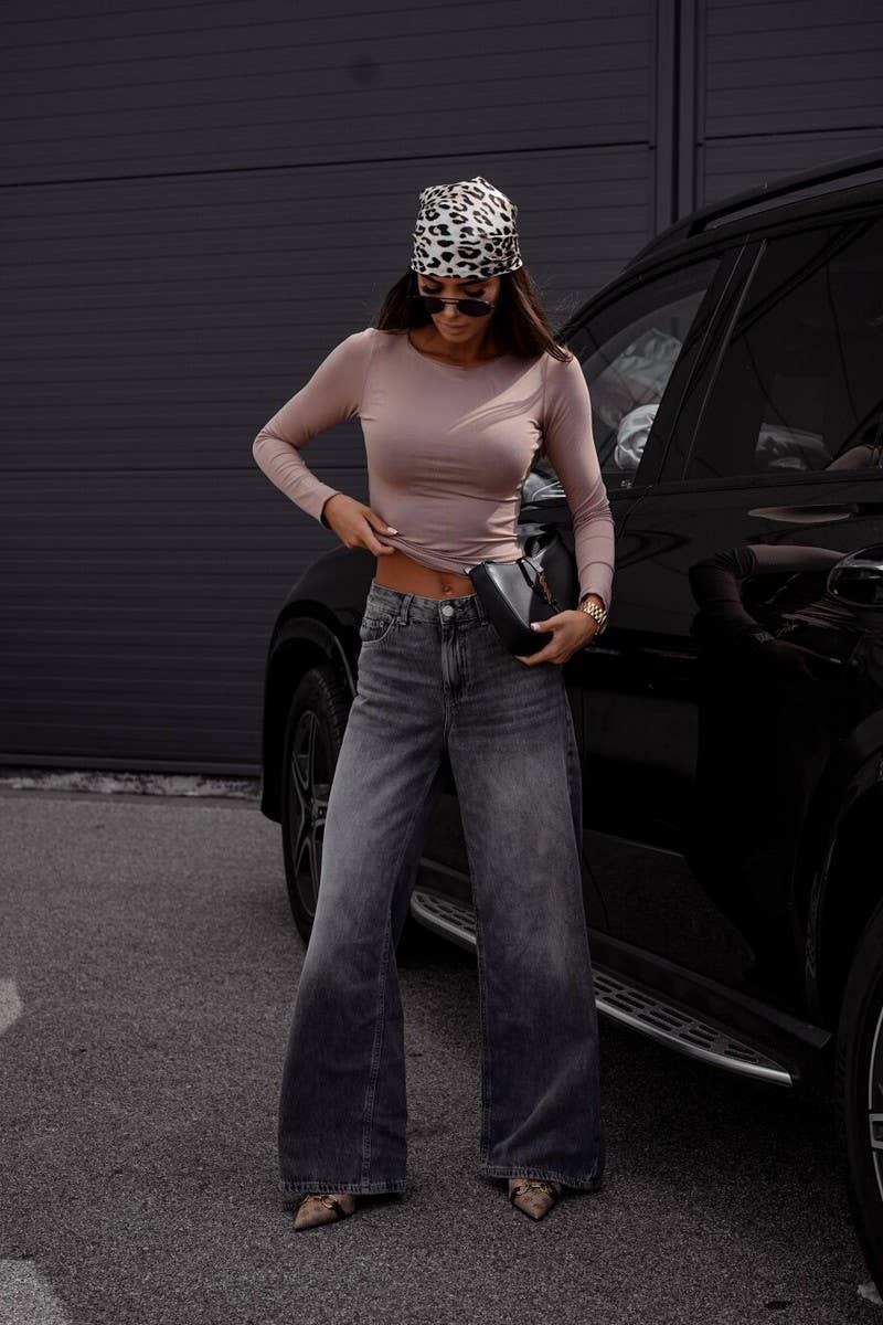 CWTBLL01071_CREW NECK SLIM FIT BASIC LONG SLEEVE TOP