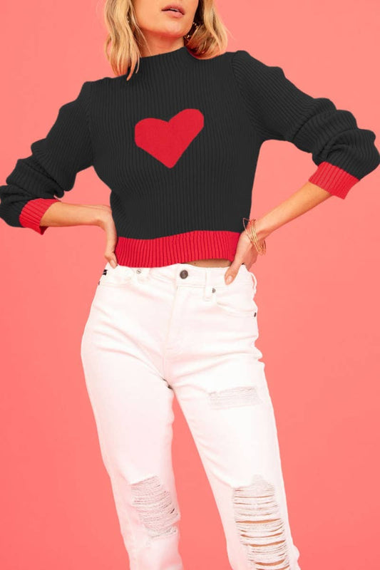 CWOSWL5856_LOVE MATCH COLOR SLIM-FIT LONG-SLEEVED SWEATER