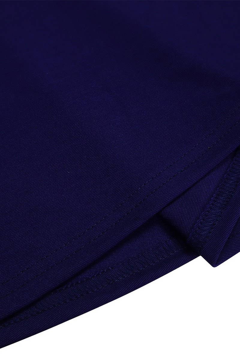 CWDMD01257_PLUS SIZE WOMEN STAND COLLAR PARTY SWING DRESS