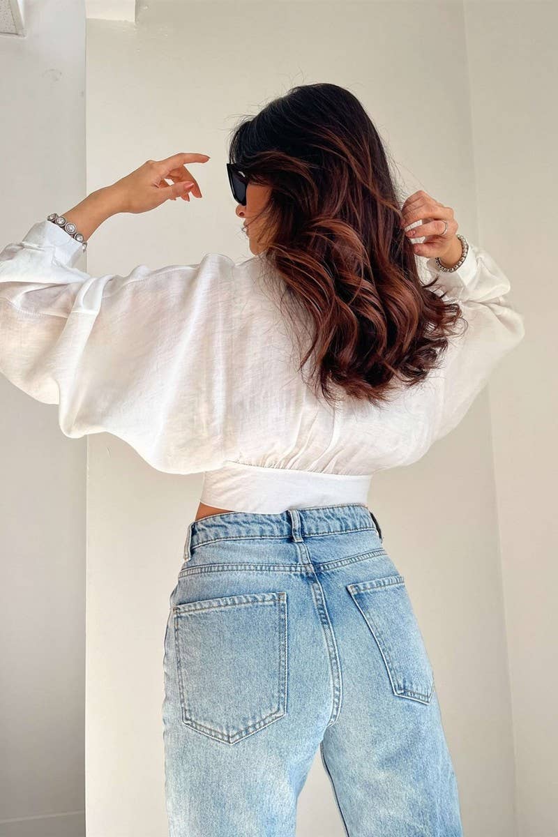 CWTSTL2783_SPRING AND SUMMER BELLY-BARING LOOSE SHIRT