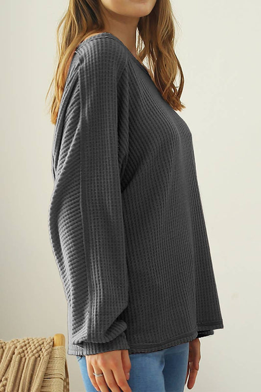 CWTTL1094_RAW DETAILED LOOSE FIT SOFT SWEATER KNIT TOP