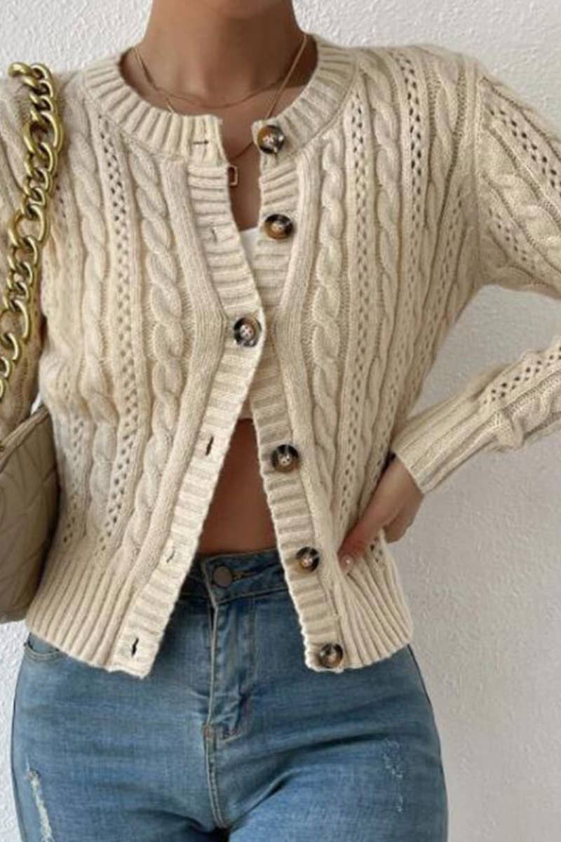 CWOCAL1569_BUTTON UP CARDIGAN LONG SLEEVE CARDIGAN