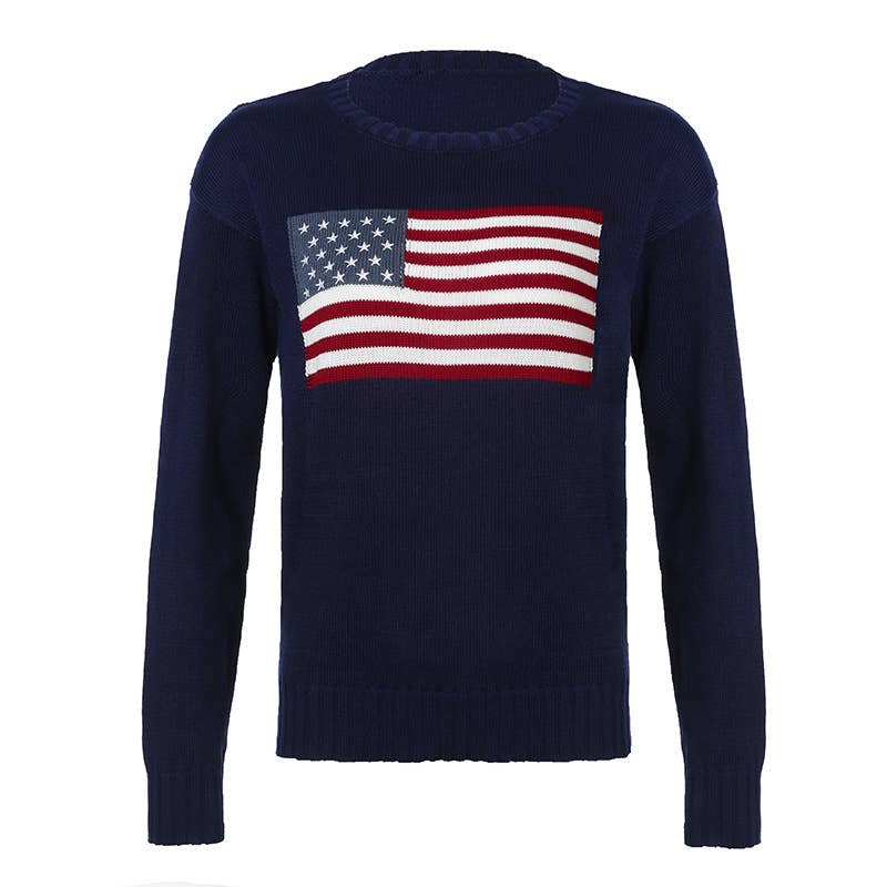 BRITISH STYLE FLAG CASUAL LONG-SLEEVED SWEATER