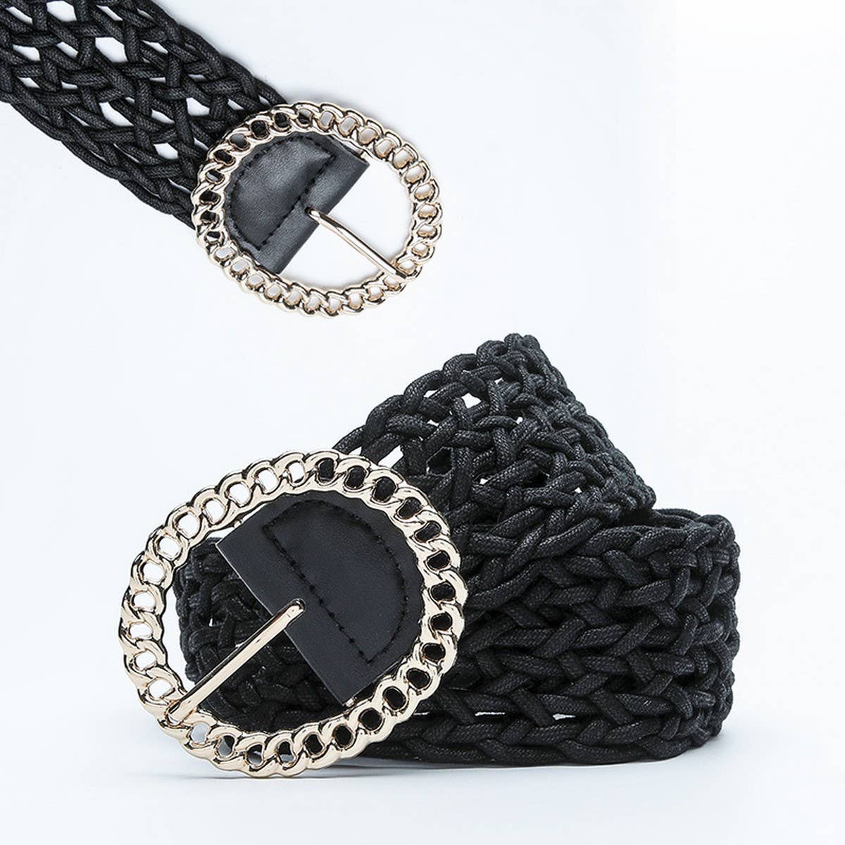 WOMEN'S OBI BRAIDED WITH LARGE ROUND BUCKLE