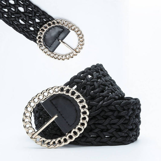 WOMEN'S OBI BRAIDED WITH LARGE ROUND BUCKLE