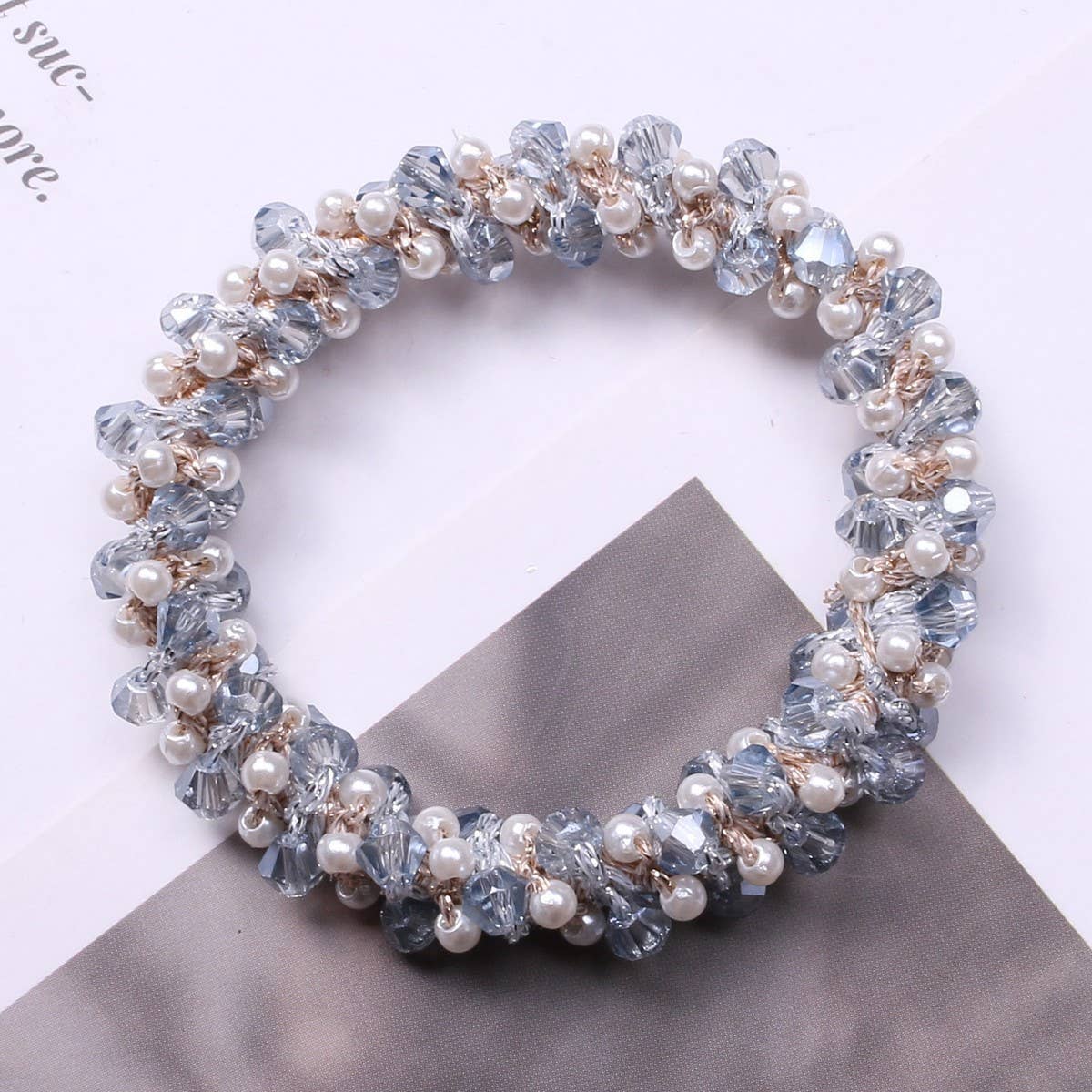 Minimalist Pearl Crystal Hair Tie Stylish Ponytail