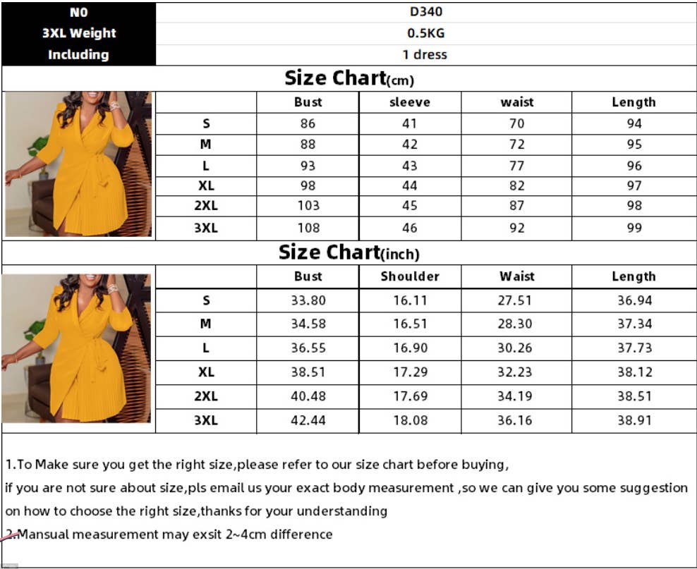 CWDSD3574_PLUS SIZE SUIT COLLAR STRAPPED PLEATED SHORT DRESS