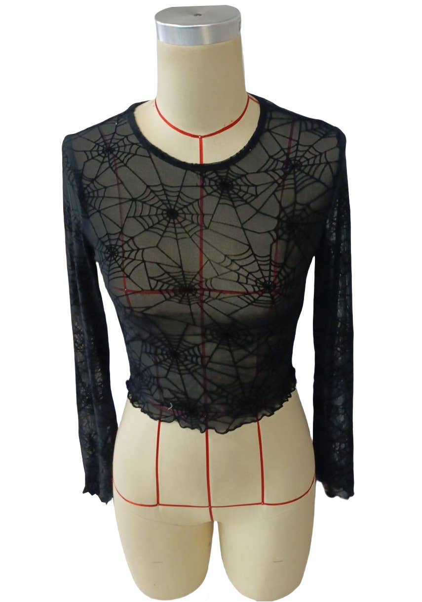 Black fungus edge spider web transparent T-shirt