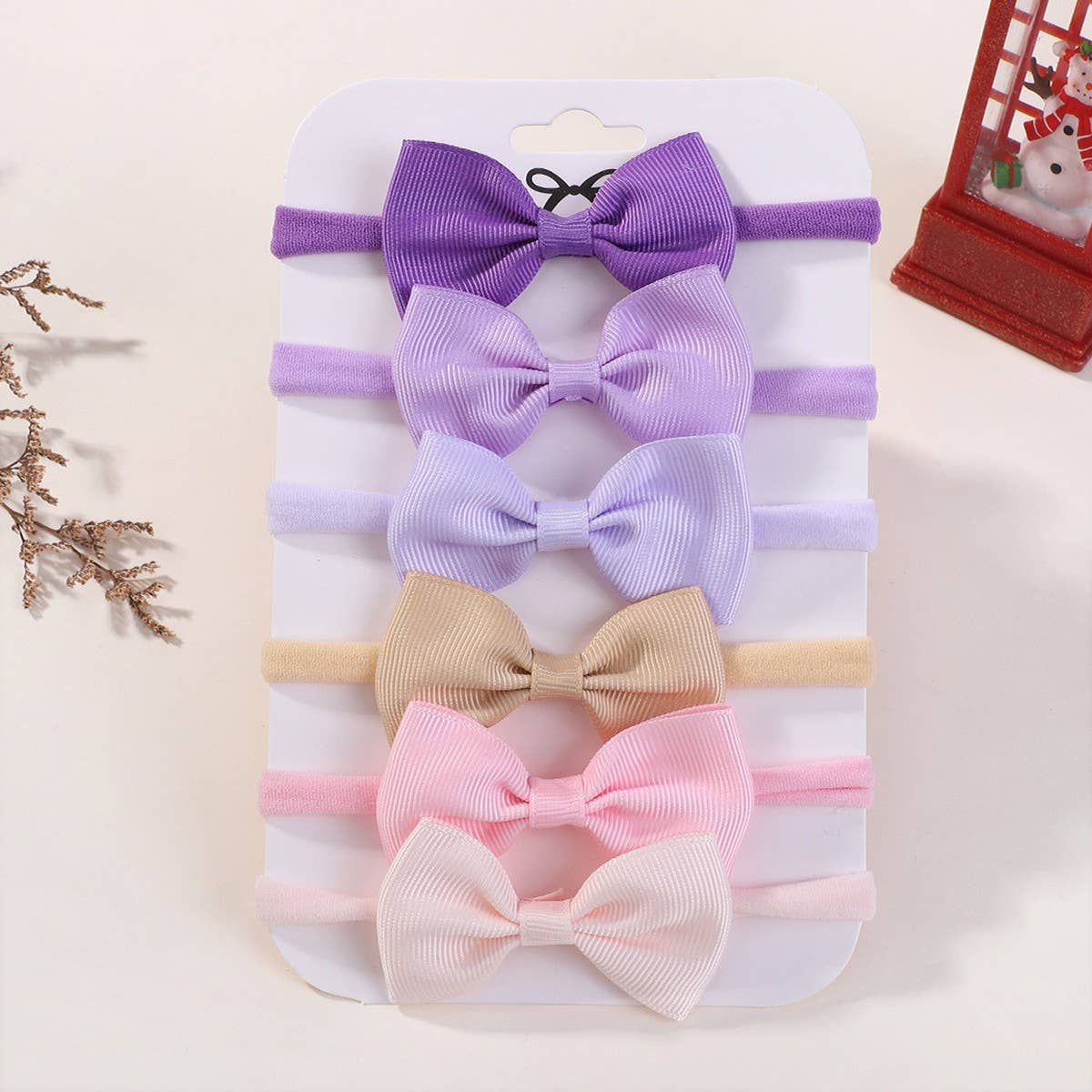 Kids Bow Headband Set ? Elastic Nylon No Marks