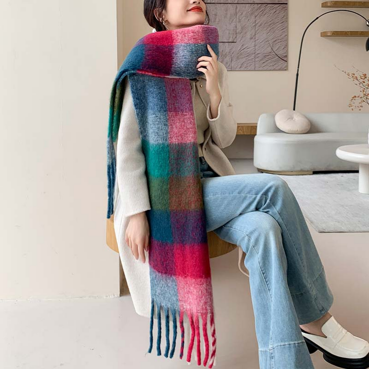Plush AC Scarf ??Thick Soft Winter Wrap_CWASC2701