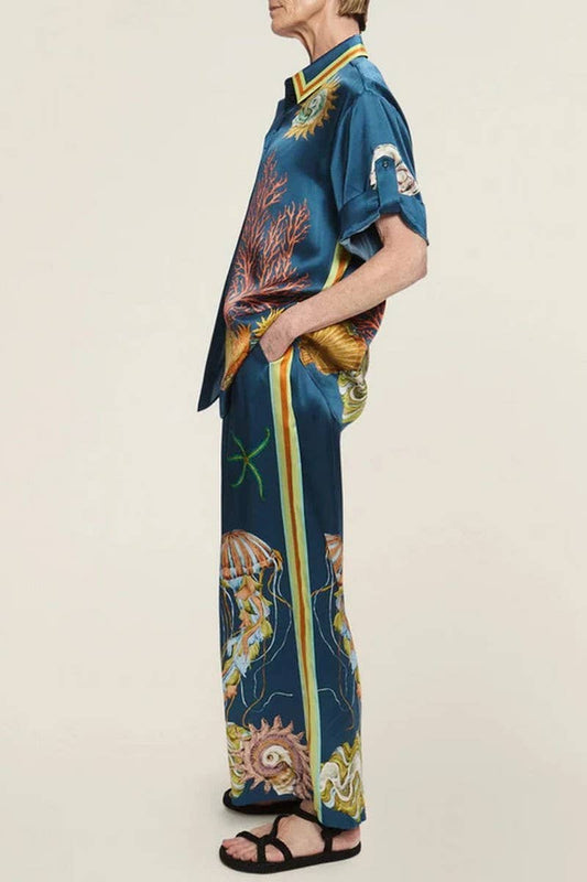 CWSS1231_FASHION PRINTED LOOSE CASUAL VACATION SUIT