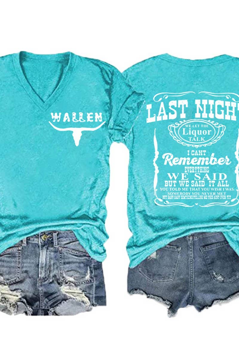 CWTTS1060_DOUBLE SIDED PRINTED V NECK SHORT SLEEVED T SHIRT