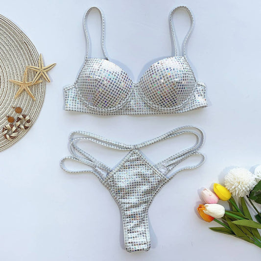 WOMEN SEXY SEQUIN BIKINI SWIMSUIT