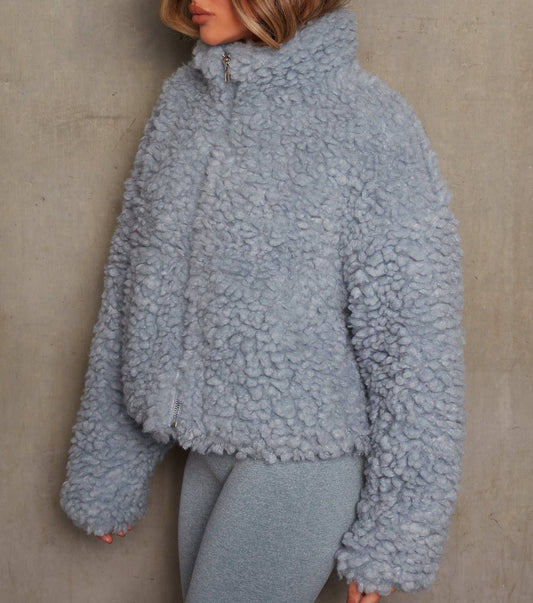 FLEECE CARDIGAN CROPPED JACKET LAMB WOOL JACKET