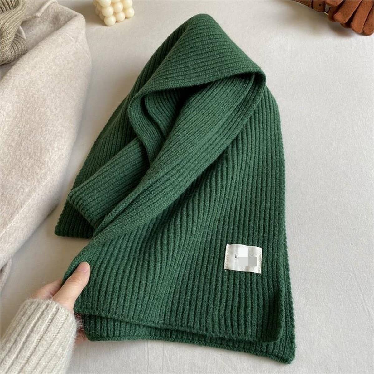 Plaid Knit Scarf - Soft Faux Cashmere Winter Wrap_CWASC1235
