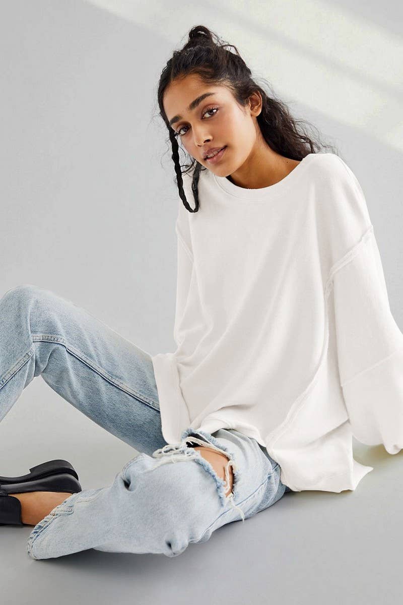 CREWNECK LONGSLEEVED SPORTS LOOSE HOODIE_CWOHOL0512