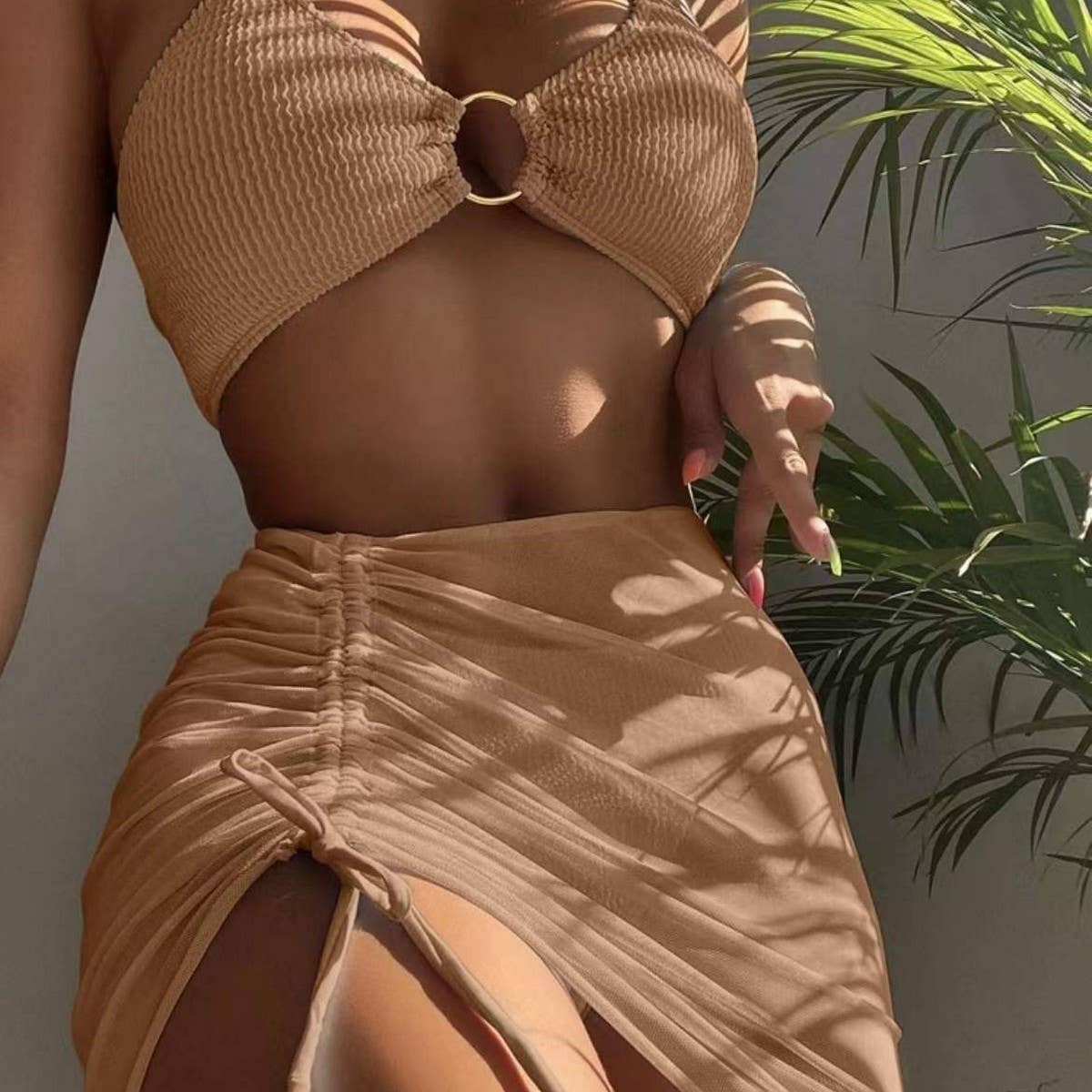 Women's 3 Piece Bikini Set - Halter Swimsuit
