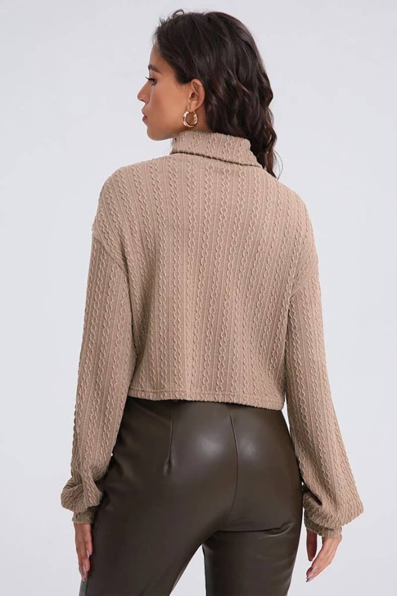 CWOSWL6267_SOLID COLOR TURTLENECK LONG-SLEEVED SWEATER