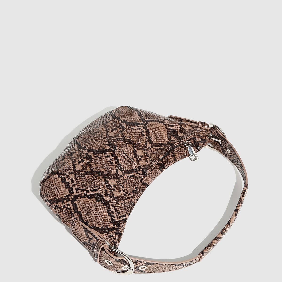 Elegant Adjustable Strap Snake Print Dumpling Bag_CWAB5689