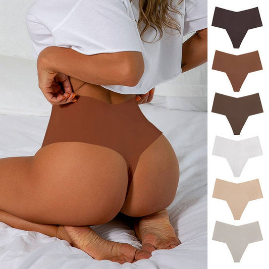 HIGH WAISTED LARGE SIZE SEAMLESS ICE SILK THONG
