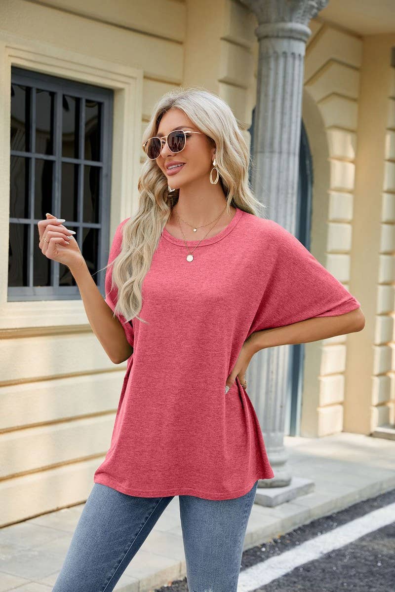 CWTTS0816_Round Neck Short Sleeve Knit Top