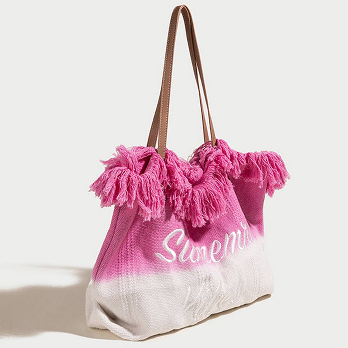WOMEN MONOGRAM TASSEL BEACH BAG TOTE BAG_CWAB1905