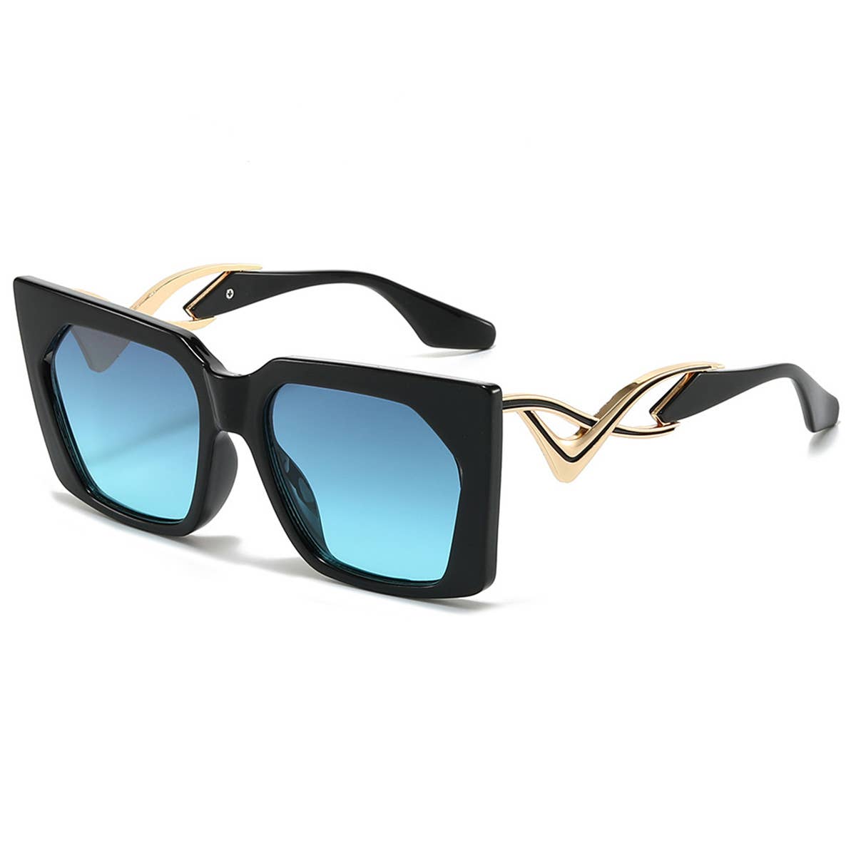 CAT-EYE CURVED TEMPLE FASHION SUNGLASSES_CWASG0536