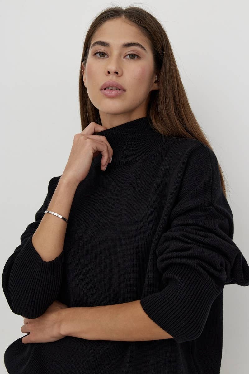 CWOSWL6641_STYLISH LOOSE TURTLENECK LONG-SLEEVED SWEATER