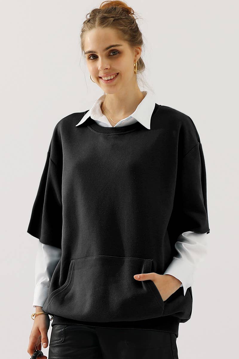 CWTTS560_OVERSIZED SWEATSHIRT WITH KANGAROO POCKET