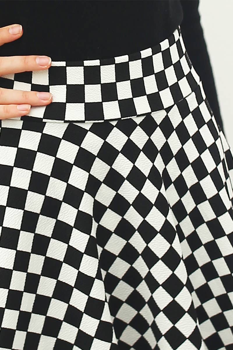 CWBSS105_High Waisted Skirt Mini A-Line Flared Skater Skirt