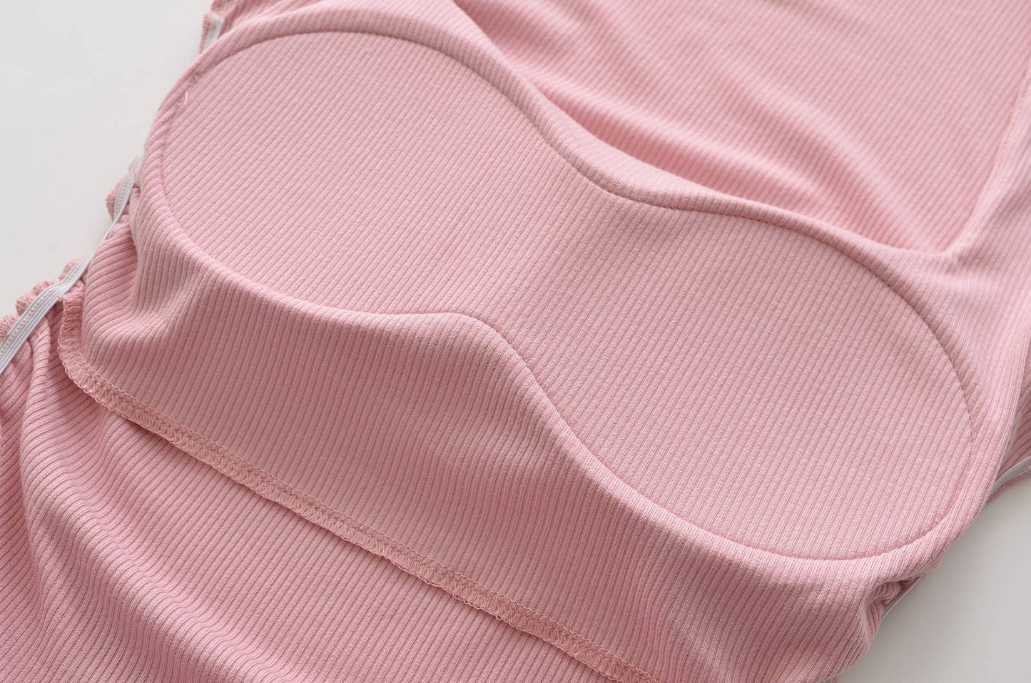 DOUBLE SQUARE NECK TIGHT PLEATED TOP