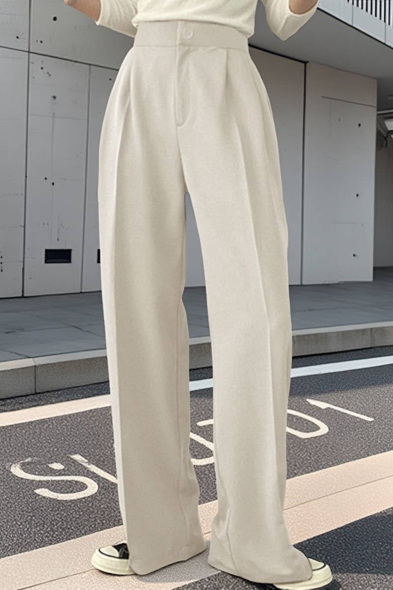 CWBLP00919_CASUAL STRAIGHT-LEG DRAPE SUIT WIDE-LEG PANTS