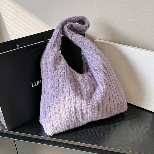 Plush Fur Shoulder Bag Women Crossbody Tote_CUAB00595