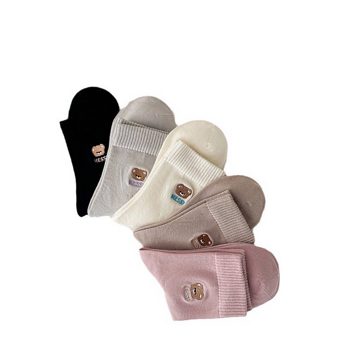 CARTOON MAILLARD LETTER STRIPED SOCKS_CWMS0959