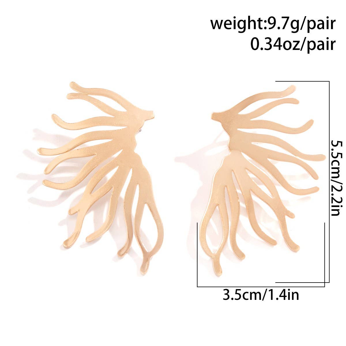 PUNK STYLE MINIMALIST FAN-SHAPED BURR EARRINGS_CWAJE1154