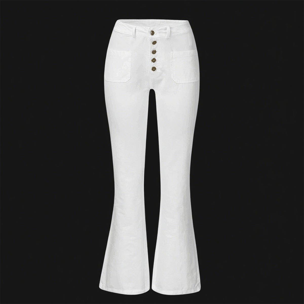 Breasted flared flared high-bounce slim jeans