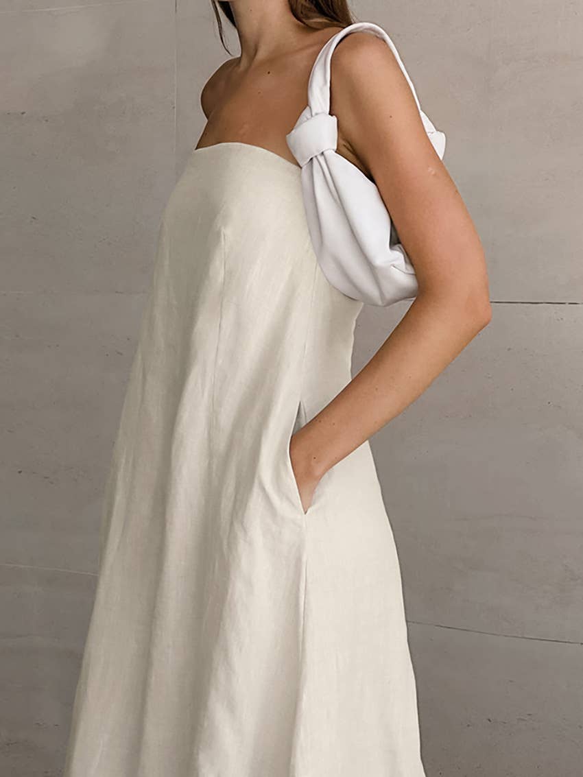 Chic strapless slim solid color tube dress