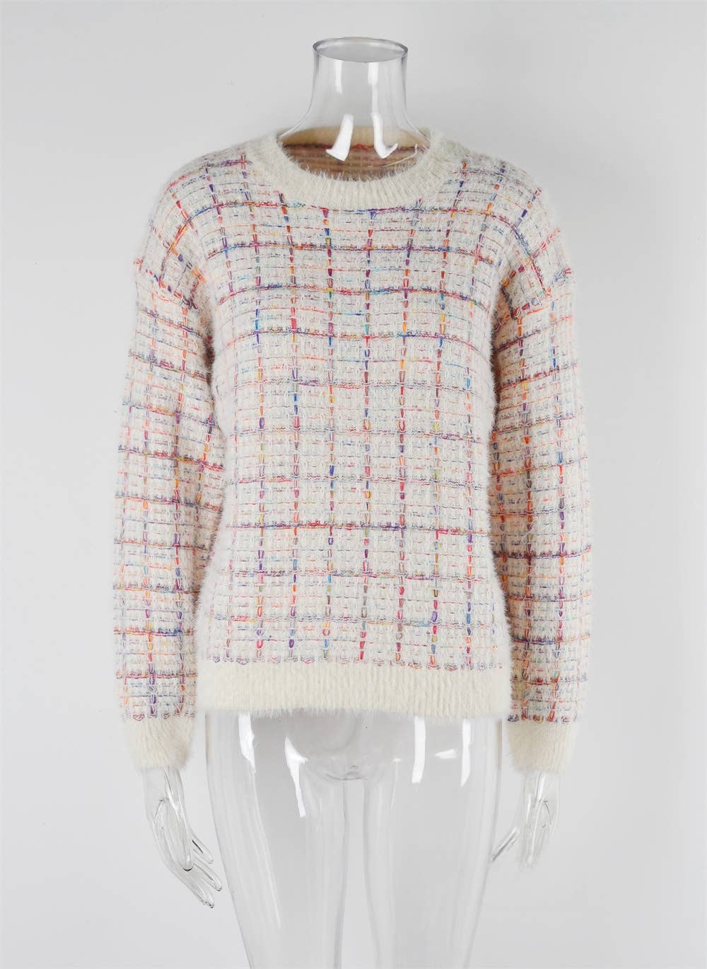 CWOSWL1040_Casual Crew Neck Pullover Long Sleeve Sweater