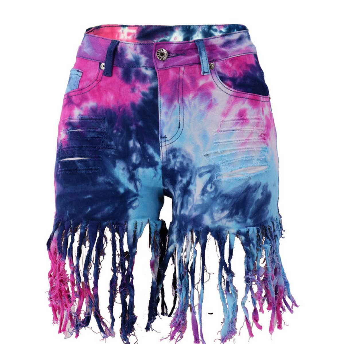 WOMENS DENIM SHORTS WITH TASSELS_CWJS0076