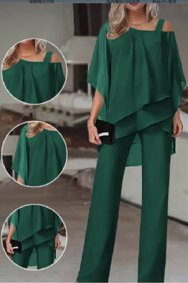 CWSTB2018_SOLID BATWING SLEEVE TOP AND PANTS LOUNGE SET