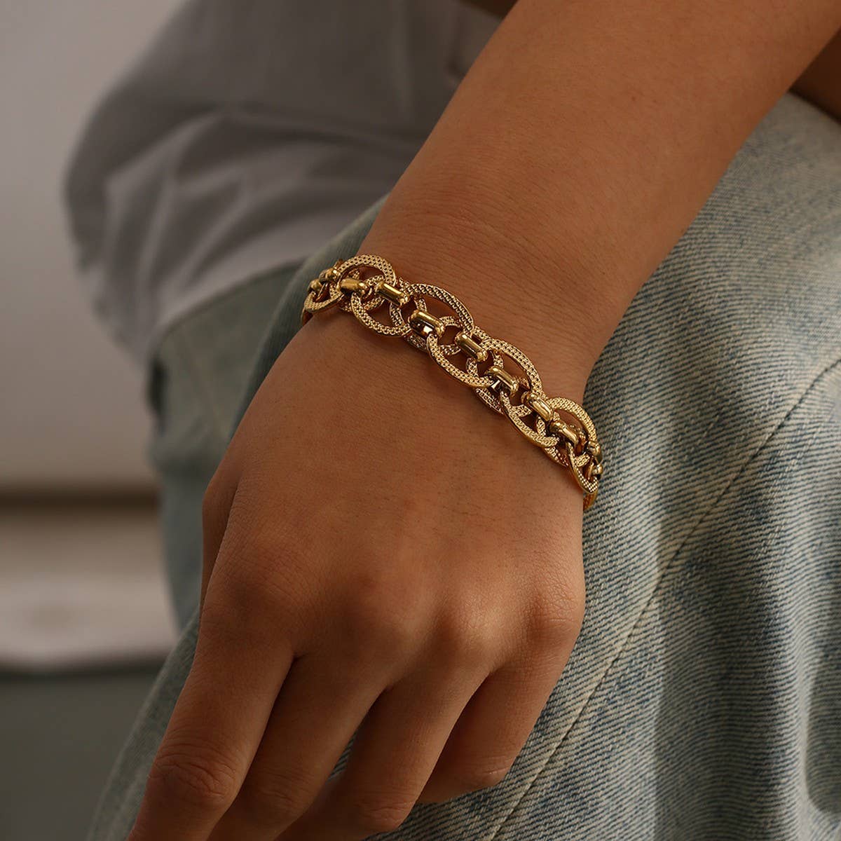 Hip Hop Stainless Steel Twist Rope Chain Bracelet
