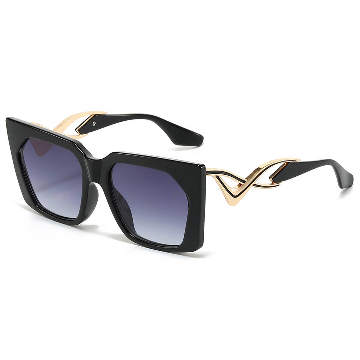 CAT-EYE CURVED TEMPLE FASHION SUNGLASSES_CWASG0536