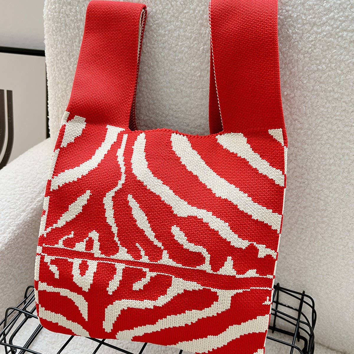 CUAB00620_STRIPED LARGE TOTE BAG WOMEN¡¯S SHOULDER HANDBAG