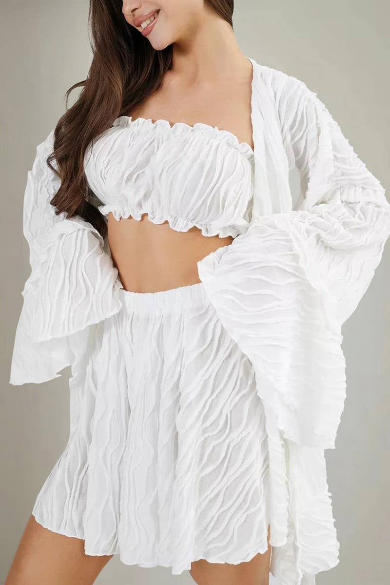 CWSPJ0295_LONG-SLEEVED RUFFLED PAJAMAS THREE-PIECE SET