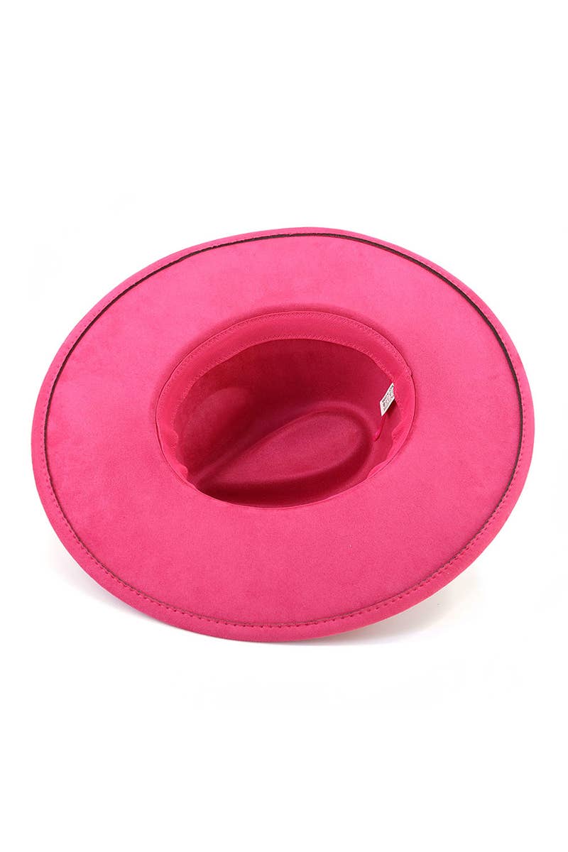 WOMEN WARM FEATHER DECORATIVE BELT PANAMA HAT_CWAH0676