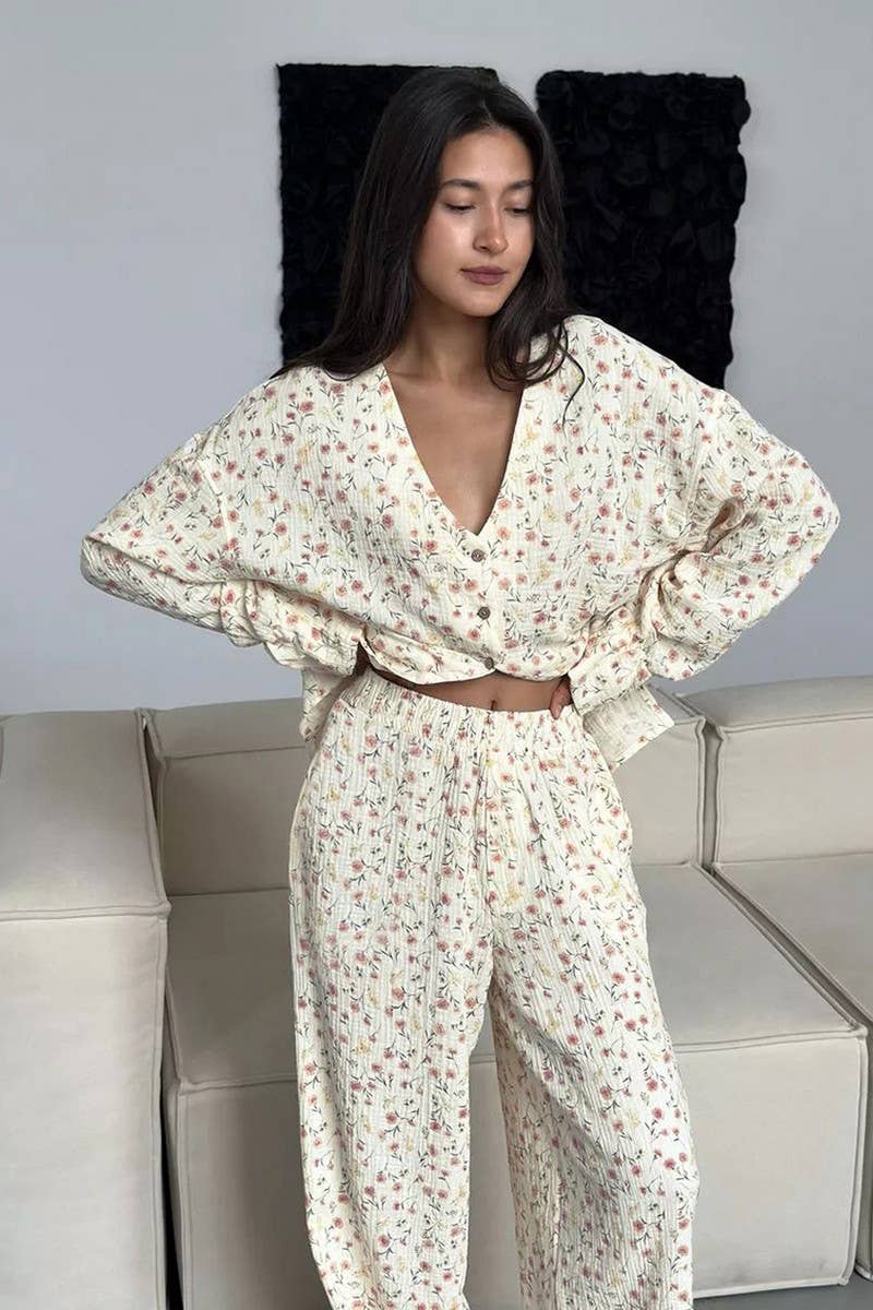 CWSPJ0221_COTTON PRINTED PAJAMAS AND HOME WEAR SET