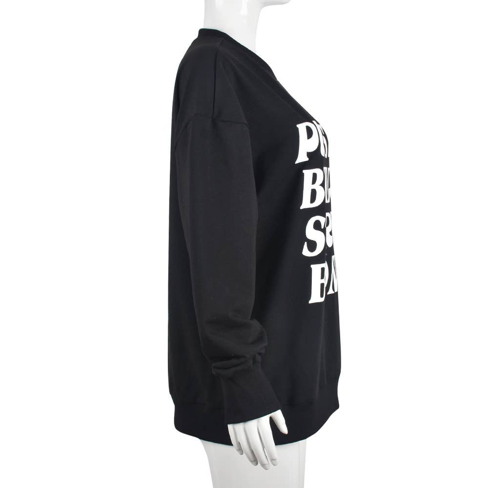 Color-blocking letter printed round-neck hoodie